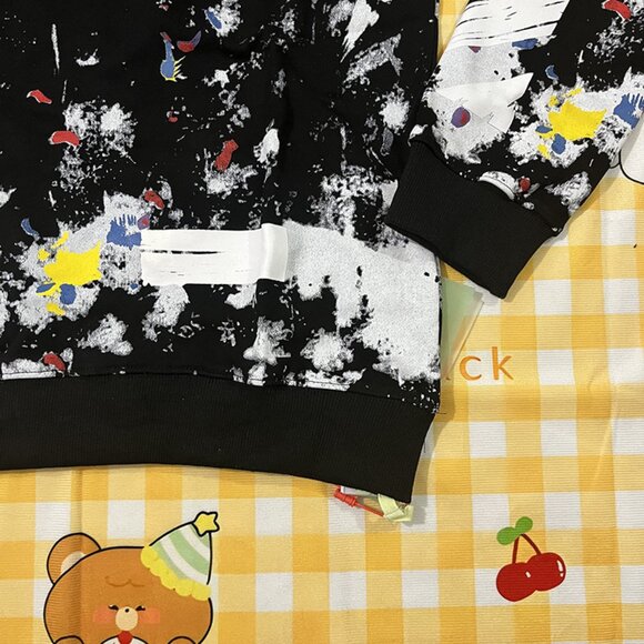 Off-White Black Graffiti-Style Splatter Print Sweatshirt - Picture 4 of 7